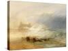 Wreckers - Coast of Northumberland, with a Steam Boat Assisting a Ship Off Shore, 1834-J. M. W. Turner-Stretched Canvas