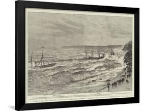 Wrecks on the Cornish Coast, the Steamers Cintra, Bessie, and Vulture Ashore in St Ives Bay-Joseph Nash-Framed Giclee Print