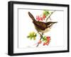 Wren and Rosehips-Nell Hill-Framed Giclee Print