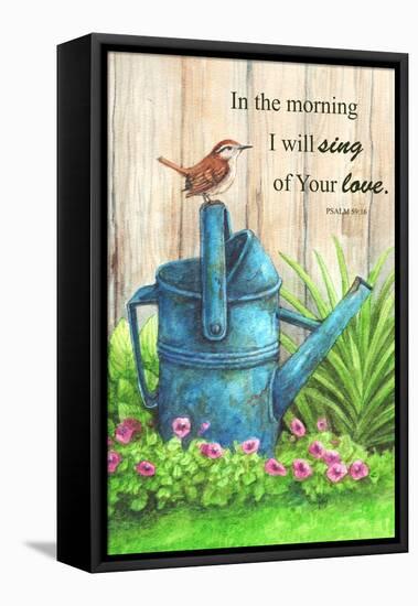 Wren Watercan, Psalm-Melinda Hipsher-Framed Stretched Canvas