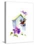 Wren with Birdhouse and Clematis, 2016-John Keeling-Stretched Canvas