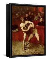 Wrestlers, 1875-Jean Alexandre Joseph Falguiere-Framed Stretched Canvas