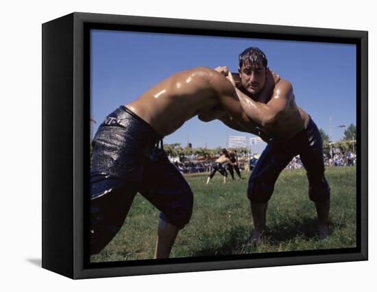Wrestlers, Antalya Region, Anatolia, Turkey-Bruno Morandi-Framed Stretched Canvas