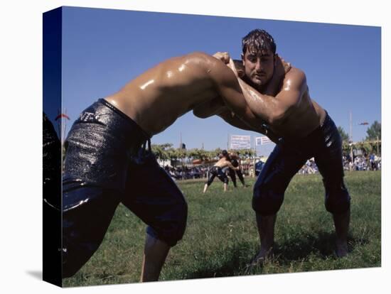 Wrestlers, Antalya Region, Anatolia, Turkey-Bruno Morandi-Stretched Canvas