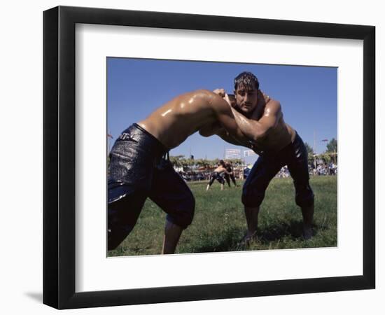 Wrestlers, Antalya Region, Anatolia, Turkey-Bruno Morandi-Framed Photographic Print