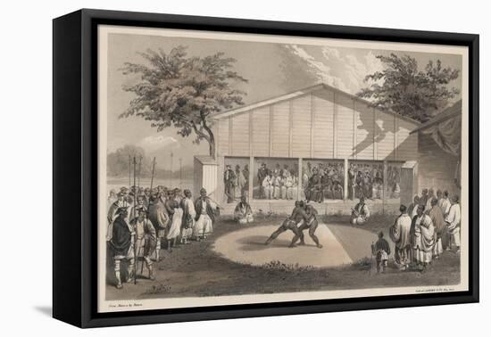 Wrestlers at Yokuhama, Litho by Sarony and Co., 1855-W. T. Peters-Framed Stretched Canvas