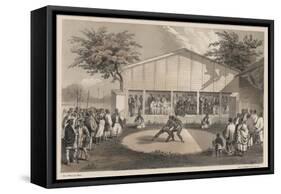 Wrestlers at Yokuhama, Litho by Sarony and Co., 1855-W. T. Peters-Framed Stretched Canvas