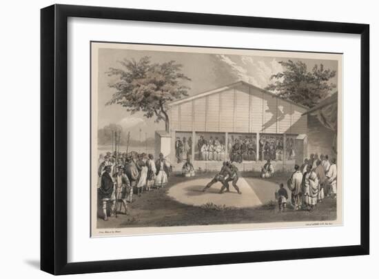 Wrestlers at Yokuhama, Litho by Sarony and Co., 1855-W. T. Peters-Framed Giclee Print