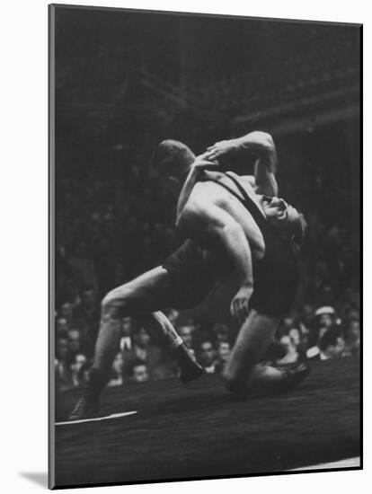 Wrestlers Bartel Bratener of Austria and Vladimir Rossine of Russia Competing at the Olympics-George Silk-Mounted Premium Photographic Print