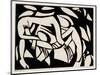 Wrestlers, c.1914-Henri Gaudier-brzeska-Mounted Giclee Print