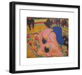 Wrestlers in a Circus-Ernst Ludwig Kirchner-Framed Premium Giclee Print