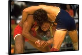 Wrestlers Wayne Wells and Ali Demirtas in Action at the Summer Olympics-Co Rentmeester-Stretched Canvas