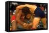 Wrestlers Wayne Wells and Ali Demirtas in Action at the Summer Olympics-Co Rentmeester-Framed Stretched Canvas