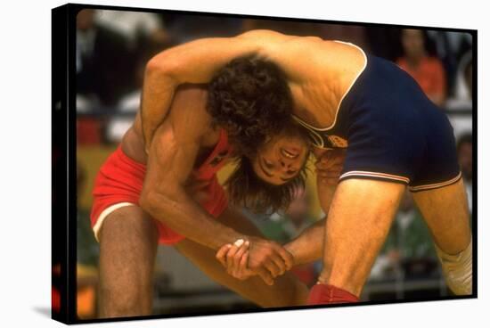 Wrestlers Wayne Wells and Ali Demirtas in Action at the Summer Olympics-Co Rentmeester-Stretched Canvas