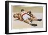 Wrestling: Foldeak Beats Jensen-null-Framed Art Print