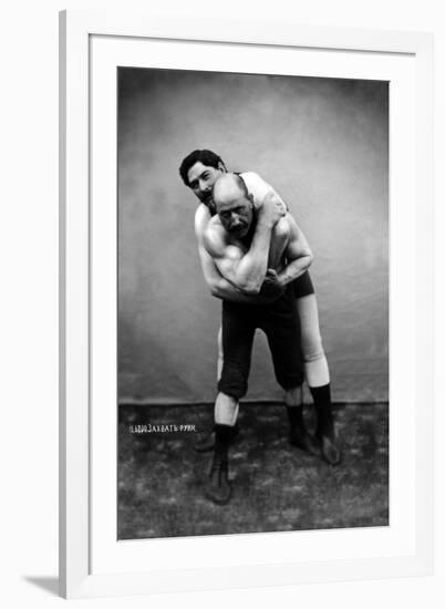 Wrestling Hold from Behind-null-Framed Art Print