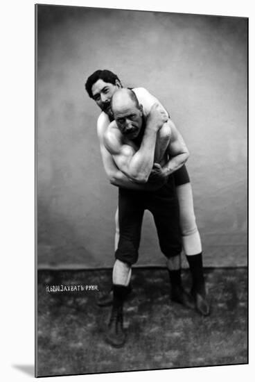 Wrestling Hold from Behind-null-Mounted Art Print