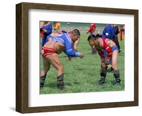 Wrestling Match, Naadam Festival, Oulaan Bator (Ulaan Baatar), Mongolia, Central Asia-Bruno Morandi-Framed Photographic Print