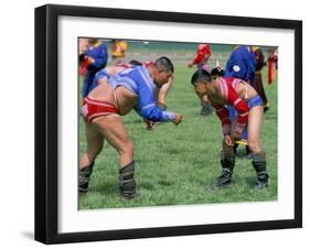 Wrestling Match, Naadam Festival, Oulaan Bator (Ulaan Baatar), Mongolia, Central Asia-Bruno Morandi-Framed Photographic Print