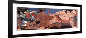 Wrestling Sumo-Kuniyoshi Utagawa-Framed Premium Giclee Print