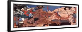 Wrestling Sumo-Kuniyoshi Utagawa-Framed Premium Giclee Print