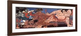 Wrestling Sumo-Kuniyoshi Utagawa-Framed Giclee Print