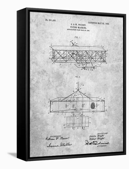 Wright Brother's Aeroplane Patent-Cole Borders-Framed Stretched Canvas