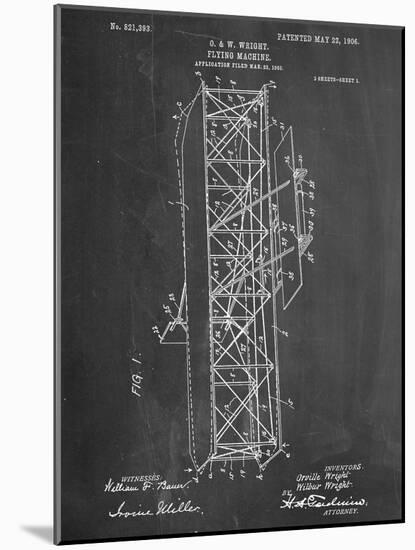 Wright Brother's Flying Machine Patent-null-Mounted Art Print