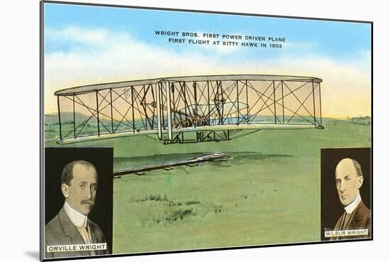 Wright Brothers, Kitty Hawk Flight-null-Mounted Art Print