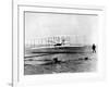 Wright Brothers Wilbur and Orville with 1903 Airplane "Kitty Hawk" on First Flight-null-Framed Premium Photographic Print