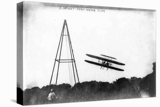 Wright in Early Military Plane Photograph - Fort Meyer, VA-Lantern Press-Stretched Canvas