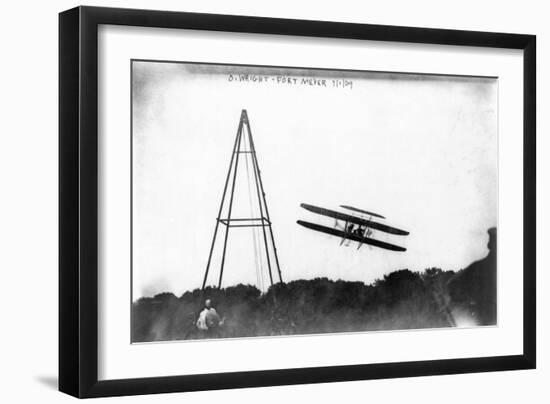 Wright in Early Military Plane Photograph - Fort Meyer, VA-Lantern Press-Framed Art Print