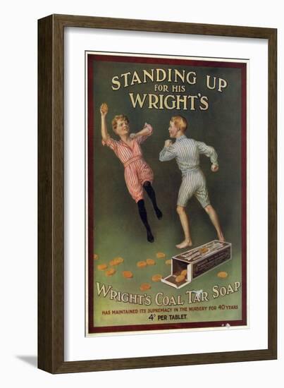 Wright's Coal Tar Soap - Standing Up for His Wright's-null-Framed Art Print