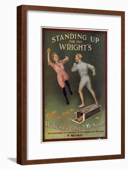 Wright's Coal Tar Soap - Standing Up for His Wright's-null-Framed Art Print