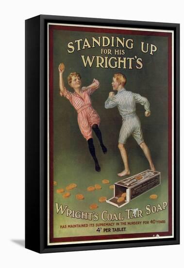 Wright's Coal Tar Soap - Standing Up for His Wright's-null-Framed Stretched Canvas