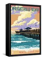 Wrightsville Beach, North Carolina - Beach Ball and Chair-Lantern Press-Framed Stretched Canvas