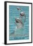 Wrightsville Beach, North Carolina - Dolphins-Lantern Press-Framed Art Print