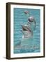 Wrightsville Beach, North Carolina - Dolphins-Lantern Press-Framed Art Print