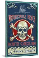 Wrightsville Beach, North Carolina - Skull and Crossbones Sign-Lantern Press-Mounted Art Print