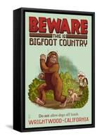 Wrightwood, California - Bigfoot Country - No Dogs Off Leash-Lantern Press-Framed Stretched Canvas
