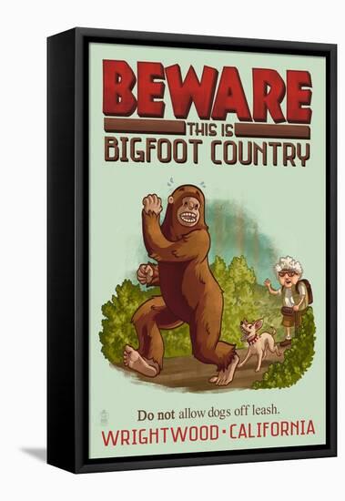 Wrightwood, California - Bigfoot Country - No Dogs Off Leash-Lantern Press-Framed Stretched Canvas