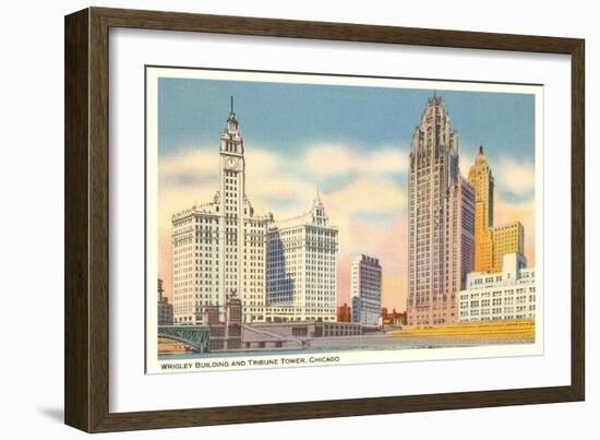 Wrigley Building and Tribune Tower, Chicago, Illinois-null-Framed Art Print