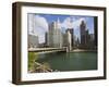 Wrigley Building, Center, North Michigan Avenue and Chicago River, Chicago, Illinois, USA-Amanda Hall-Framed Photographic Print