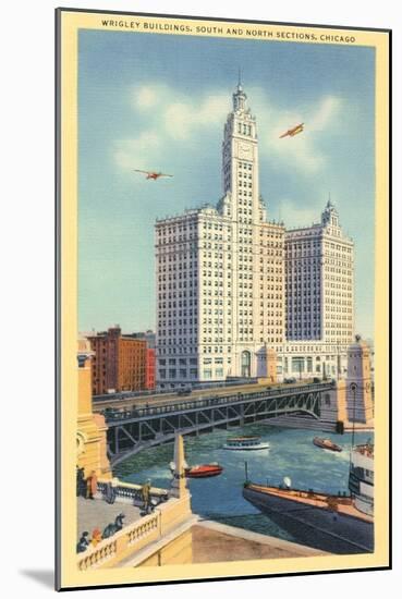 Wrigley Building on Chicago River, Chicago, Illinois-null-Mounted Art Print
