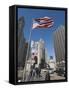 Wrigley Building on Left, Tribune Building Center, Chicago, Illinois, USA-Robert Harding-Framed Stretched Canvas