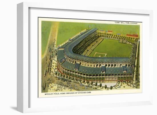 Wrigley Field, Home Grounds of Chicago Cubs-null-Framed Art Print