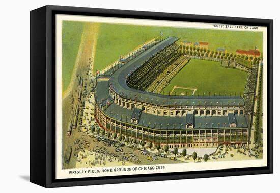 Wrigley Field, Home Grounds of Chicago Cubs-null-Framed Stretched Canvas