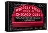 Wrigley Field Marquee Cubs Champs 2016 Front-Steve Gadomski-Framed Stretched Canvas