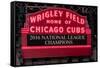 Wrigley Field Marquee Cubs Champs 2016 Front-Steve Gadomski-Framed Stretched Canvas