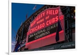 Wrigley Field Marquee Cubs National League Champs-Steve Gadomski-Framed Photographic Print